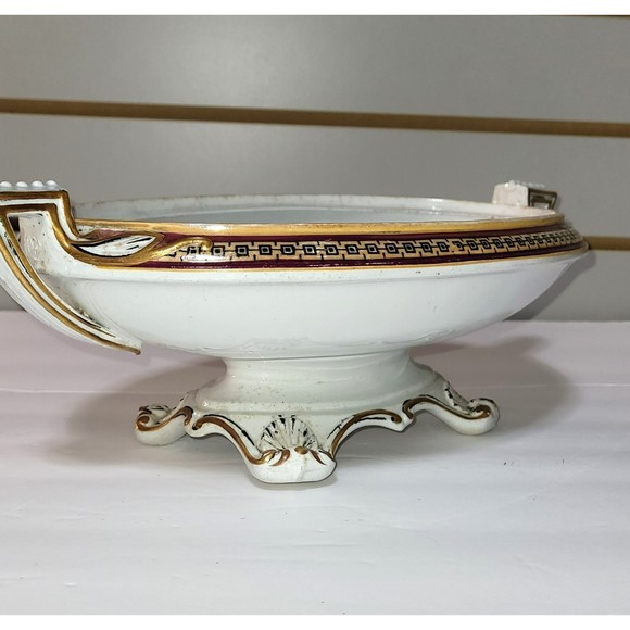 Antique Porcelain candy dish footed pedestal bowl with lid 12 inch - Picture 11 of 12